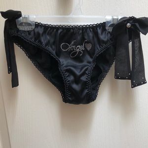 RARE VINTAGE VICTORIAS SECRET BLACK SILK BIKINI UNDERWEAR 2012